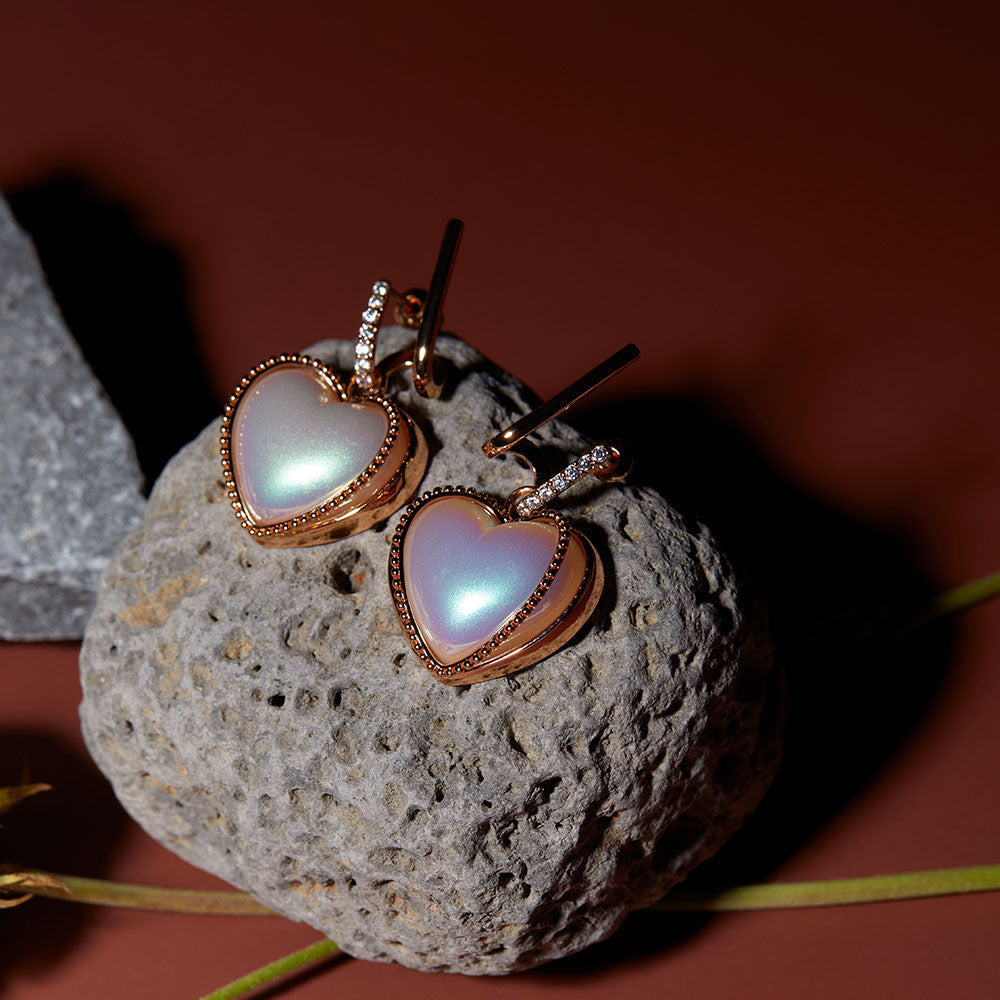 Rock Legend Heart Shaped Pearl Stud Earrings Jewelry Oden s Eye Oden s eye
